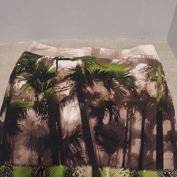 Women’s Worthington Cotton SKIRT ‘Green Island Retreat’ Tropical Forest Sz. 12 - Picture 2 of 8